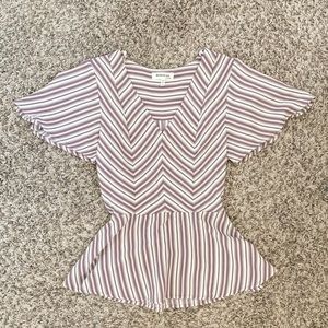 3/$15 Monteau Peplum Top- S